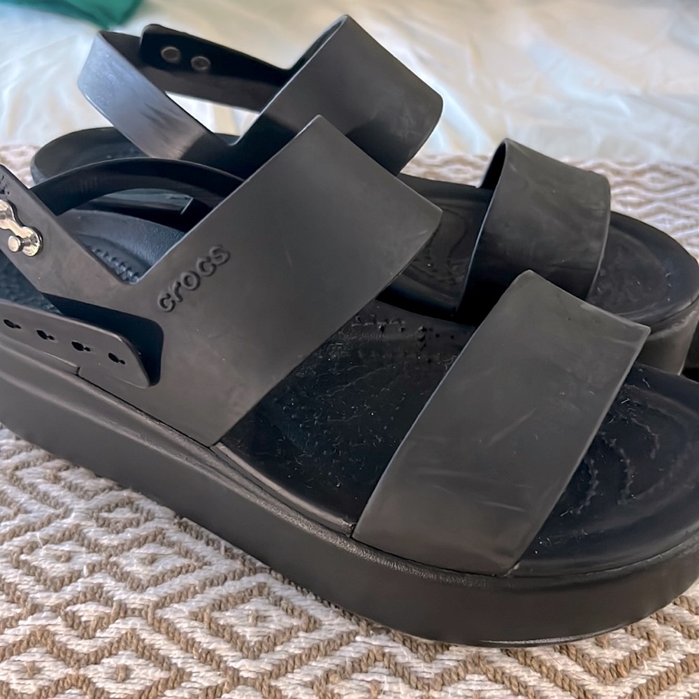 Crocs platform double strand sandals